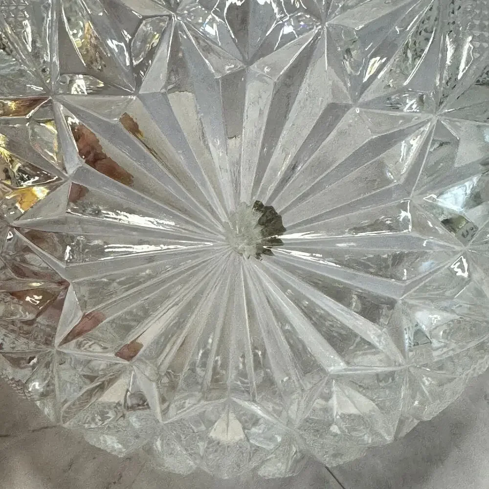 Vintage Mikasa Bowl Hoya Round Crystal Cut Glass Sawtooth Rim Fan 8x3